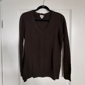Caslon V-Neck Sweater - Dark Brown
